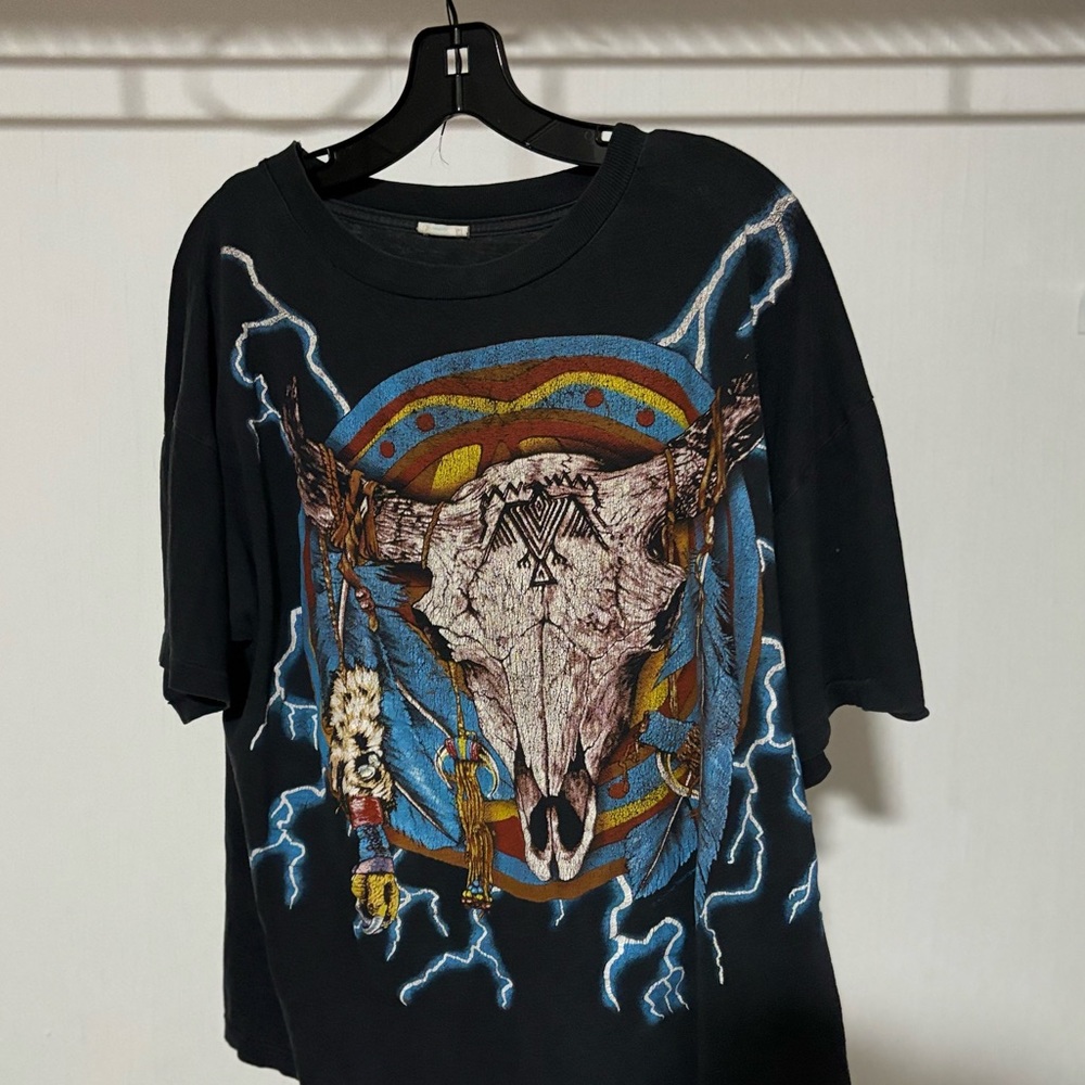 Rare Vintage 90’s American Thunder Tee Bull head very rare seen worn by Kanye